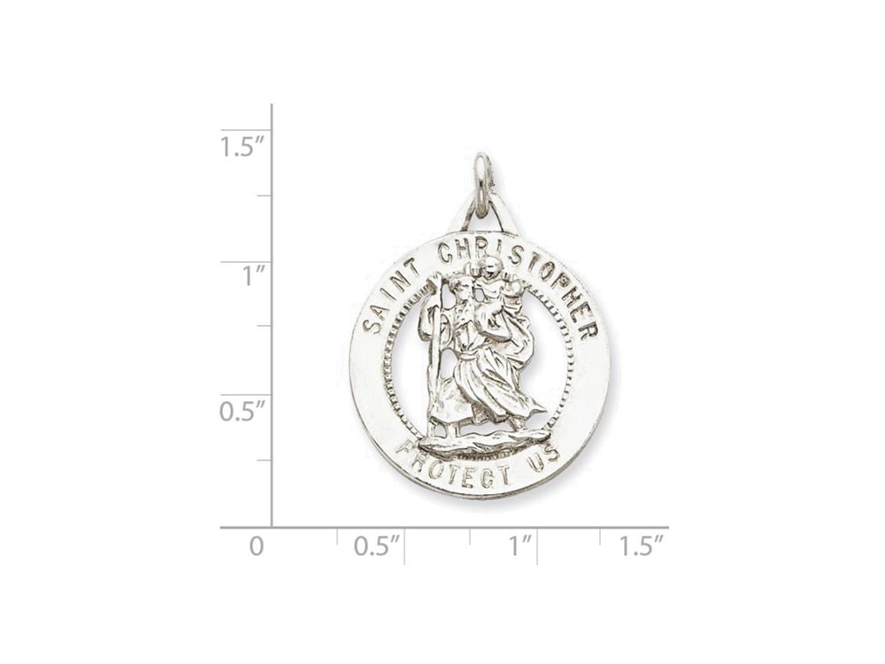 FJC Finejewelers Sterling Silver St. Christopher Medal Pendant Necklace - Chain Included