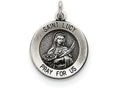 FJC Finejewelers Sterling Silver Antiqued Saint Lucy Medal Pendant Necklace - Chain Included