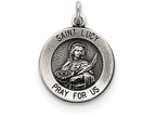 FJC Finejewelers Sterling Silver Antiqued Saint Lucy Medal Pendant Necklace - Chain Included
