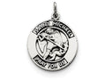 FJC Finejewelers Sterling Silver Antiqued Saint Michael Medal Pendant Necklace - Chain Included