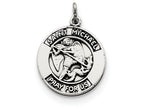 FJC Finejewelers Sterling Silver Antiqued Saint Michael Medal Pendant Necklace - Chain Included