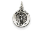 FJC Finejewelers Sterling Silver Antiqued Saint Florian Medal Pendant Necklace - Chain Included