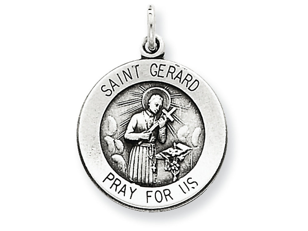 FJC Finejewelers Sterling Silver Antiqued Saint Gerard Medal Pendant Necklace - Chain Included