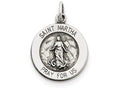 FJC Finejewelers Sterling Silver Antiqued Saint Martha Medal Pendant Necklace - Chain Included