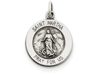 FJC Finejewelers Sterling Silver Antiqued Saint Martha Medal Pendant Necklace - Chain Included