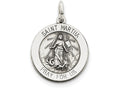 FJC Finejewelers Sterling Silver Antiqued Saint Martha Medal Pendant Necklace - Chain Included