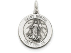 FJC Finejewelers Sterling Silver Antiqued Saint Martha Medal Pendant Necklace - Chain Included