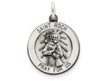 FJC Finejewelers Sterling Silver Antiqued Saint Roch Medal Pendant Necklace - Chain Included
