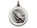 FJC Finejewelers Sterling Silver Antiqued Praying Hands Pendant Necklace - Chain Included