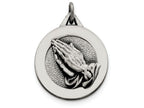 FJC Finejewelers Sterling Silver Antiqued Praying Hands Pendant Necklace - Chain Included