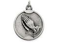 FJC Finejewelers Sterling Silver Antiqued Praying Hands Pendant Necklace - Chain Included