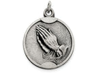 FJC Finejewelers Sterling Silver Antiqued Praying Hands Pendant Necklace - Chain Included