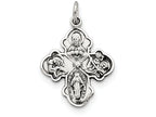 FJC Finejewelers Sterling Silver Antiqued 4-way Medal Pendant Necklace - Chain Included