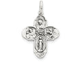FJC Finejewelers Sterling Silver Antiqued 4-way Medal Pendant Necklace - Chain Included
