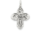 FJC Finejewelers Sterling Silver Antiqued 4-way Medal Pendant Necklace - Chain Included