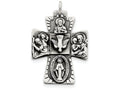 FJC Finejewelers Sterling Silver Antiqued 4-way Medal Pendant Necklace - Chain Included