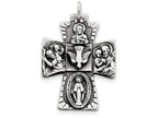 FJC Finejewelers Sterling Silver Antiqued 4-way Medal Pendant Necklace - Chain Included