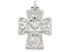 FJC Finejewelers Sterling Silver 4-way Medal Pendant Necklace - Chain Included