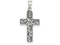 FJC Finejewelers Sterling Silver Antiqued Scroll Cross Pendant Necklace - Chain Included