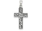 FJC Finejewelers Sterling Silver Antiqued Scroll Cross Pendant Necklace - Chain Included