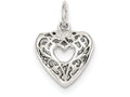 FJC Finejewelers Sterling Silver Filigree Heart Charm