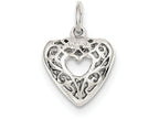 FJC Finejewelers Sterling Silver Filigree Heart Charm