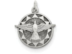 FJC Finejewelers Sterling Silver Antiqued Holy Spirit Medal Pendant Necklace - Chain Included