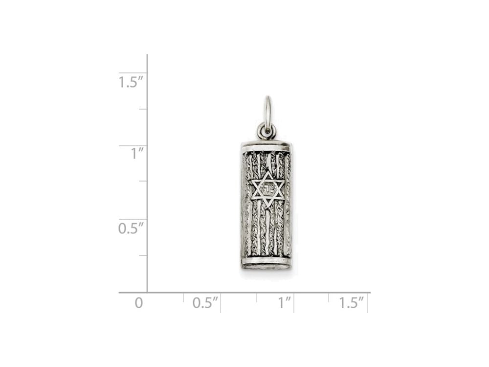 FJC Finejewelers Sterling Silver Antiqued Mezuzah Pendant Necklace - Chain Included