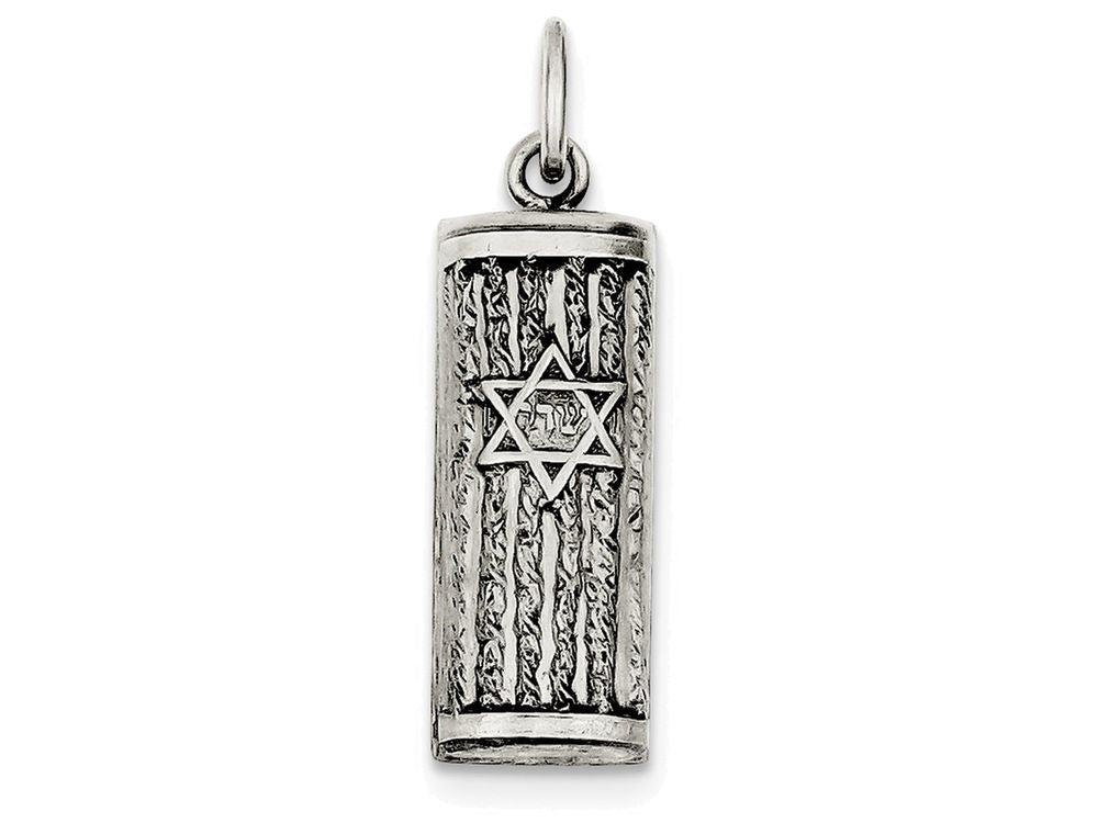 FJC Finejewelers Sterling Silver Antiqued Mezuzah Pendant Necklace - Chain Included