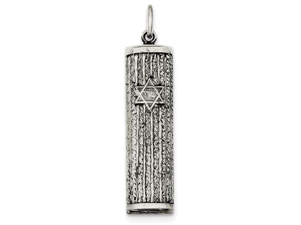 FJC Finejewelers Sterling Silver Antiqued Mezuzah Pendant Necklace - Chain Included