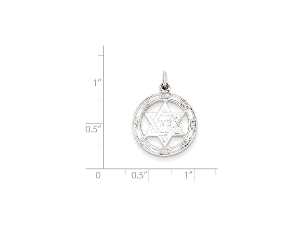 FJC Finejewelers Sterling Silver Star Of David Disc Charm
