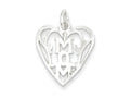 FJC Finejewelers Sterling Silver Mom In Heart Pendant Necklace - Chain Included
