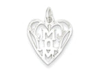FJC Finejewelers Sterling Silver Mom In Heart Pendant Necklace - Chain Included