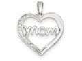 FJC Finejewelers Sterling Silver Mom Cubic Zirconia Heart Pendant Necklace - Chain Included