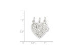 FJC Finejewelers Sterling Silver Best Friends 3-piece Break Apart Heart Charm