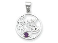 FJC Finejewelers Sterling Silver Amethyst Happy Birthday Pendant Necklace - Chain Included