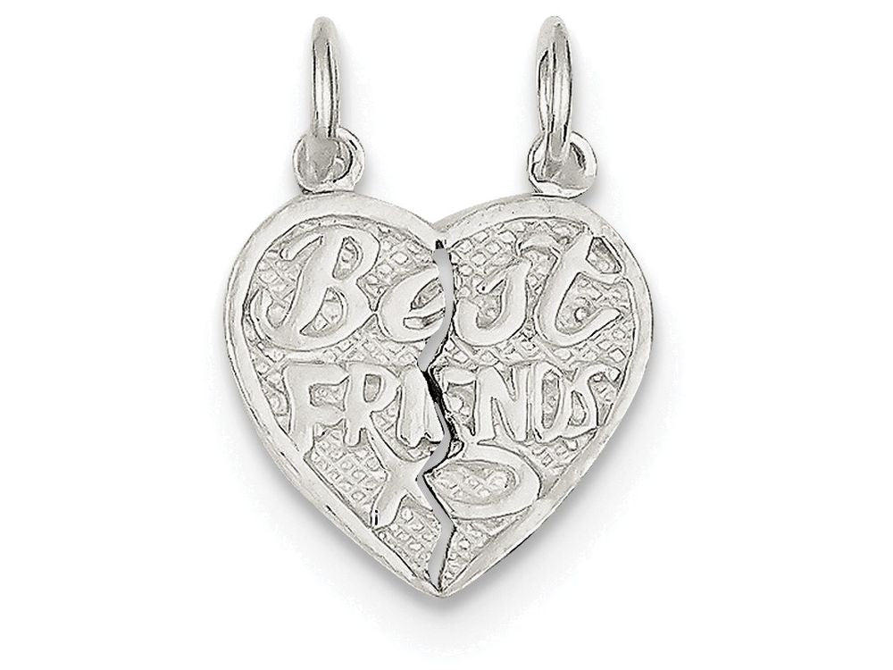 FJC Finejewelers Sterling Silver Best Friends 2-piece Break Apart Heart Charm