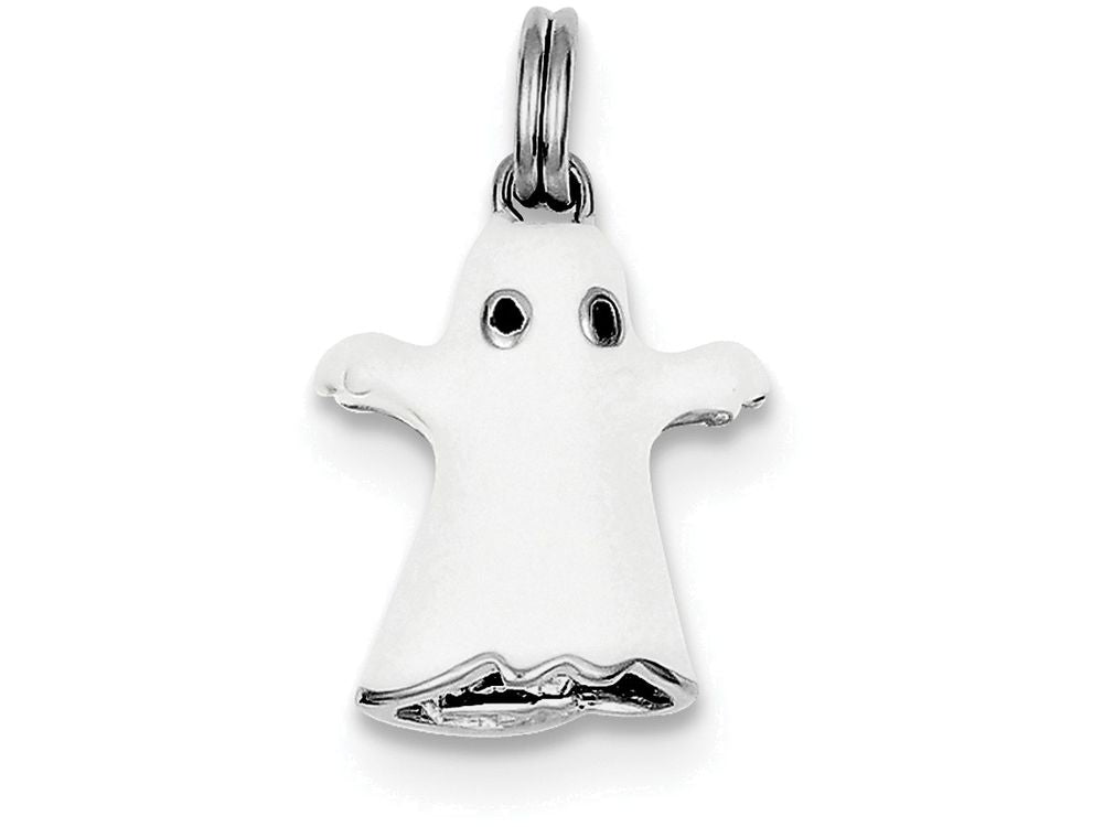 FJC Finejewelers Sterling Silver White Enamel Ghost Charm