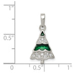 FJC Finejewelers Sterling Silver Cubic Zirconia Christmas Tree Pendant Necklace - Chain Included