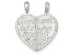 FJC Finejewelers Sterling Silver Best Friend 2-piece Break Apart Heart Charm