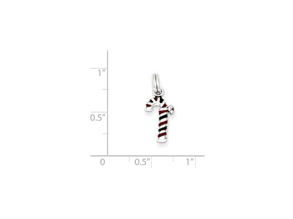 FJC Finejewelers Sterling Silver Enamel Candy Cane Charm