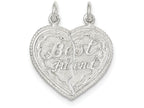 FJC Finejewelers Sterling Silver Best Friend 2-piece Break Apart Heart Charm