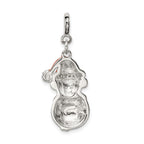 FJC Finejewelers Sterling Silver Cubic Zirconia and Enameled Snowman Charm