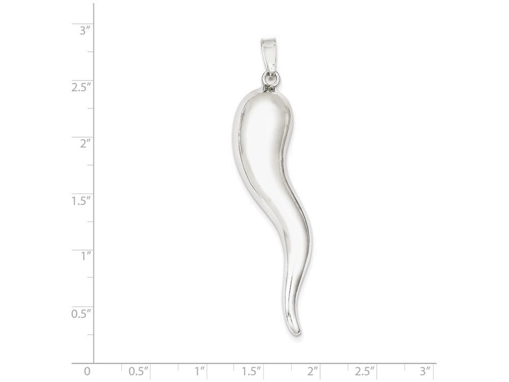 FJC Finejewelers Sterling Silver Italian Horn Pendant Necklace - Chain Included