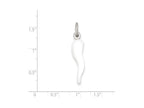 FJC Finejewelers Sterling Silver White Enamel Italian Horn Pendant Necklace - Chain Included