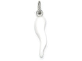 FJC Finejewelers Sterling Silver White Enamel Italian Horn Pendant Necklace - Chain Included