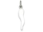 FJC Finejewelers Sterling Silver White Enamel Italian Horn Pendant Necklace - Chain Included