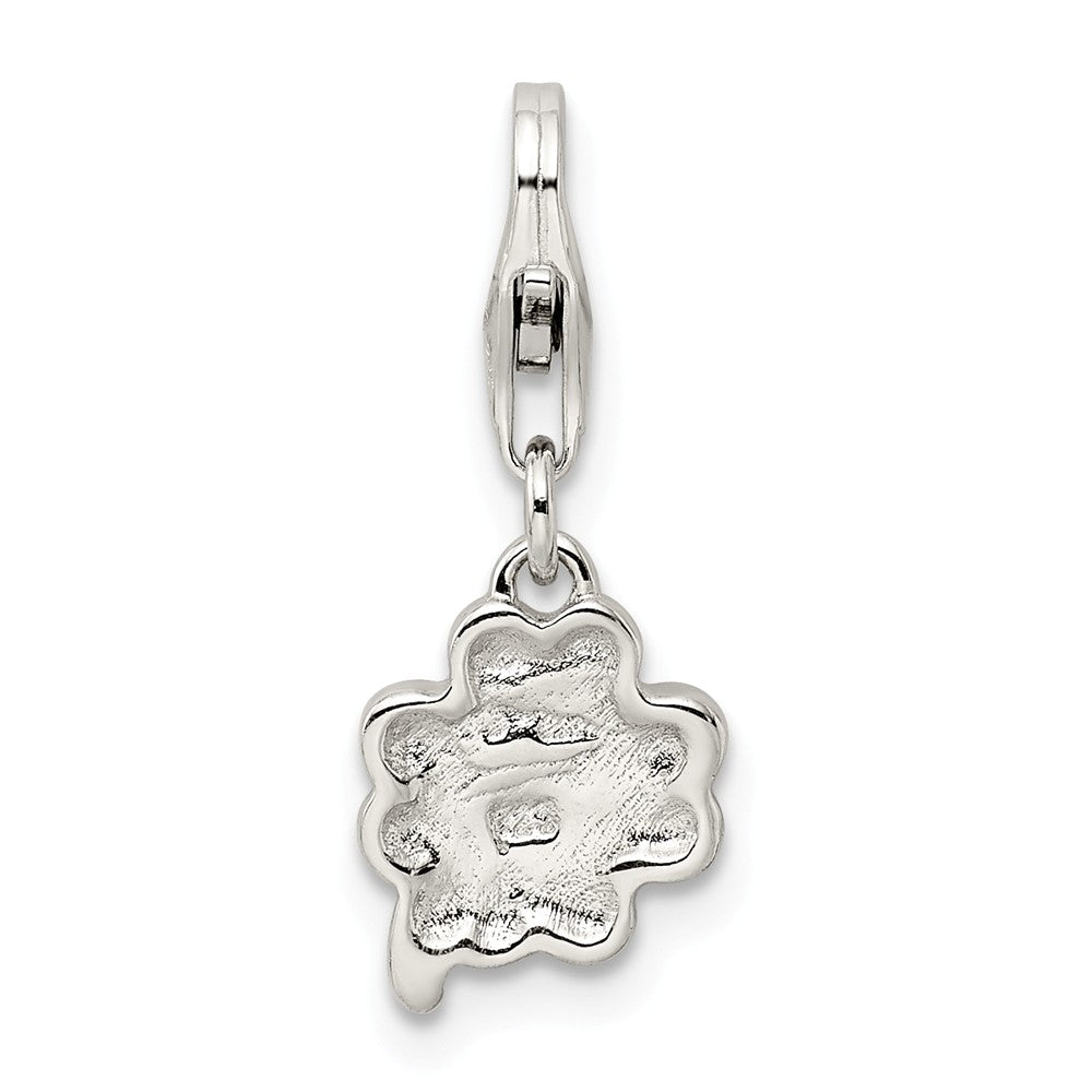 FJC Finejewelers Sterling Silver Green Enameled Four Leaf Clover Charm