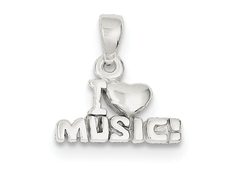 FJC Finejewelers Sterling Silver I Love Music Pendant Necklace - Chain Included