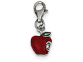 FJC Finejewelers Sterling Silver Red Enameled Apple Charm